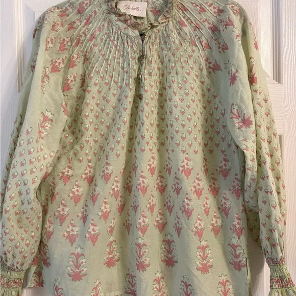 Cleobella Pastel Floral Ruffle Blouse - Picture 2 of 8